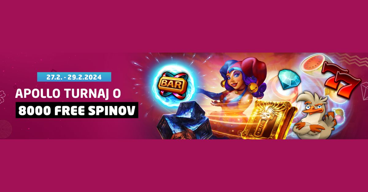 Apollo turnaj o 8000 free spinov v Synottip kasíne