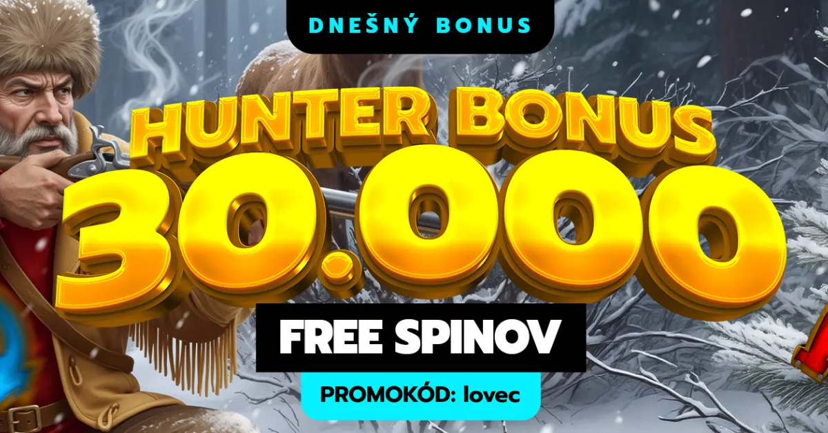 Získaj 30 FS s Hunter bonusom v Slovmatic online kasíne